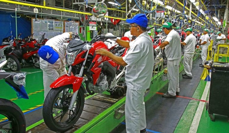 A produção de motos